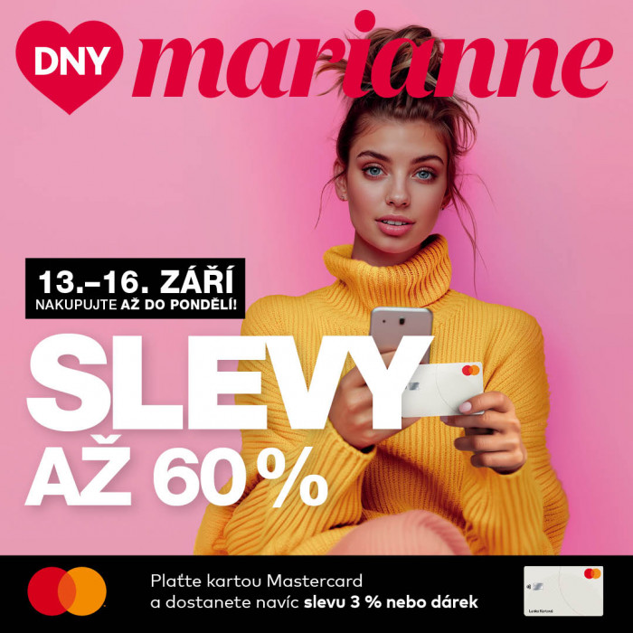 Užijte si podzimní Dny Marianne 2024 v OC Centro Zlín a nakupte s až 60% slevami!