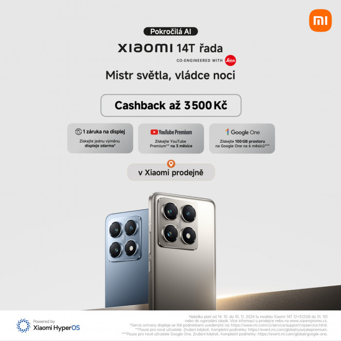 Cashback při nákupu Xiaomi 14T