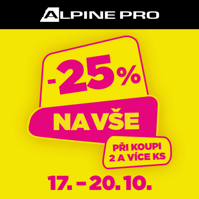 Sleva 25 % na vše při koupi dvou a více kusů v ALPINE PRO