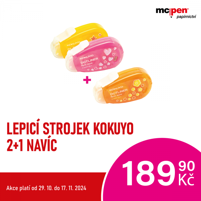 Lepicí strojek KOKUYO 2+1 navíc v McPen