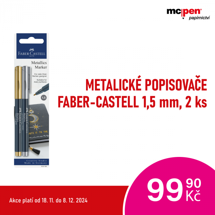 Metalické popisovače Faber-Castell (1,5 mm, 2 ks) v McPen