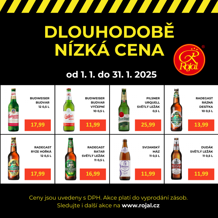 Vychutnejte si v Rojal pivo ve skle za dlouhodobě nízké ceny!