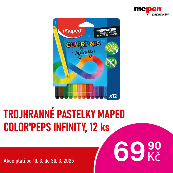 Trojhranné pastelky Maped Color'Peps Infinity v McPen