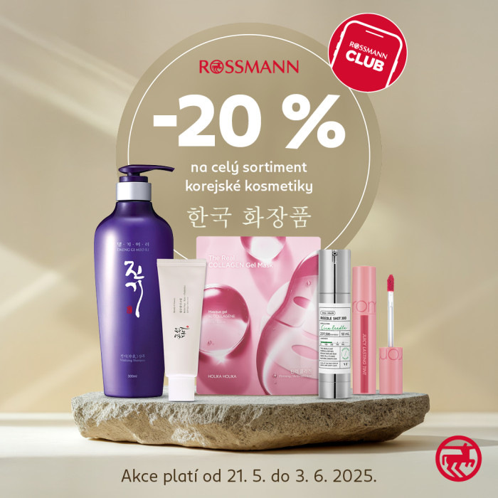 Sleva 20 % na korejskou kosmetiku v Rossmann je tady!