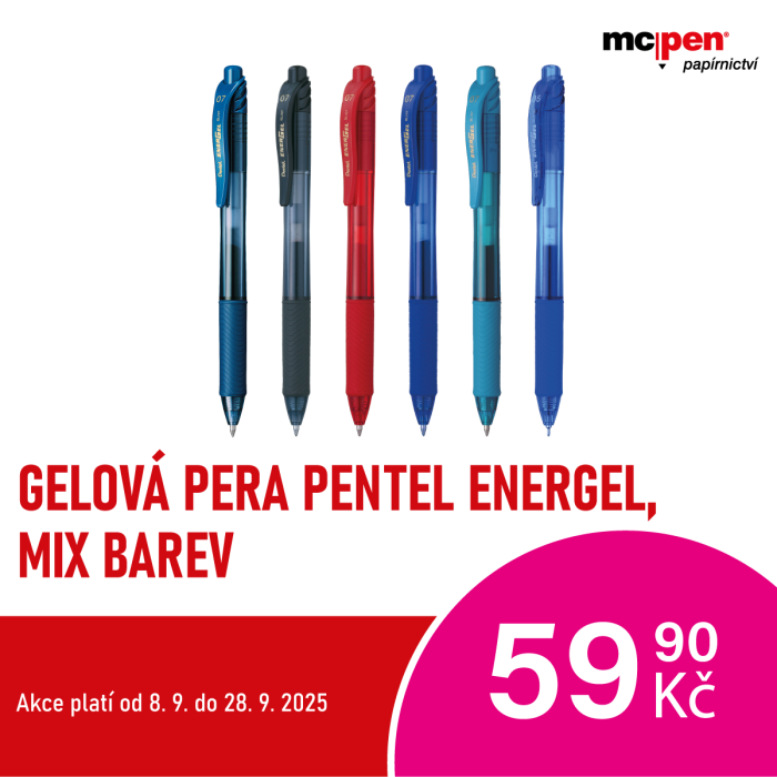Gelová pera Pentel EnerGel, mix barev, v McPen
