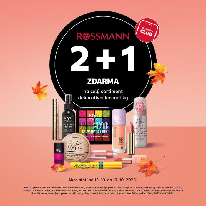 Akce 2+1 na dekorativní kosmetiku v Rossmann