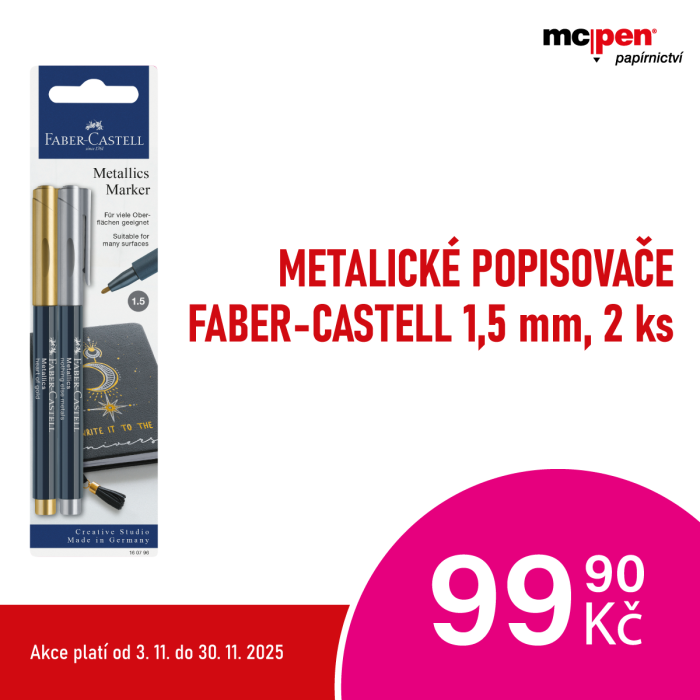 Metalické popisovače Faber-Castell 1,5 mm, 2 ks, v McPen