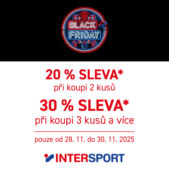 Intersport: Více kusů, vyšší slevy! Black Friday je tady!